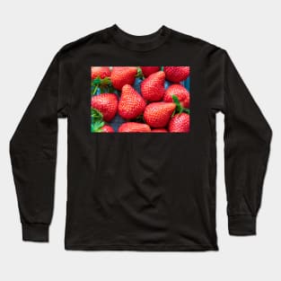 Fresh healthy strawberries, Fruit background Long Sleeve T-Shirt